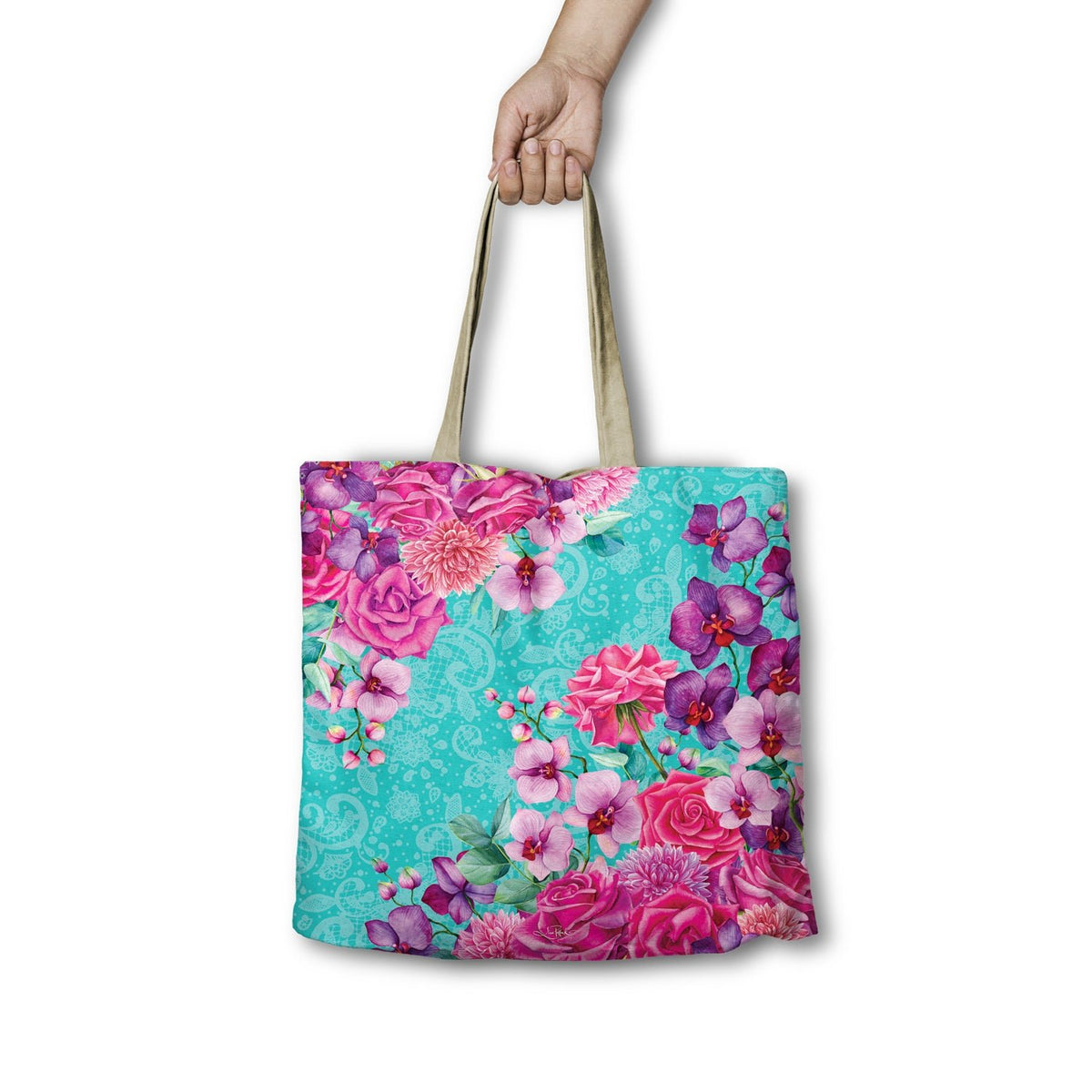 Lisa Pollock Shopping Bag Rose Bouquet RSB85        X disc - Mooroolbark Wool
