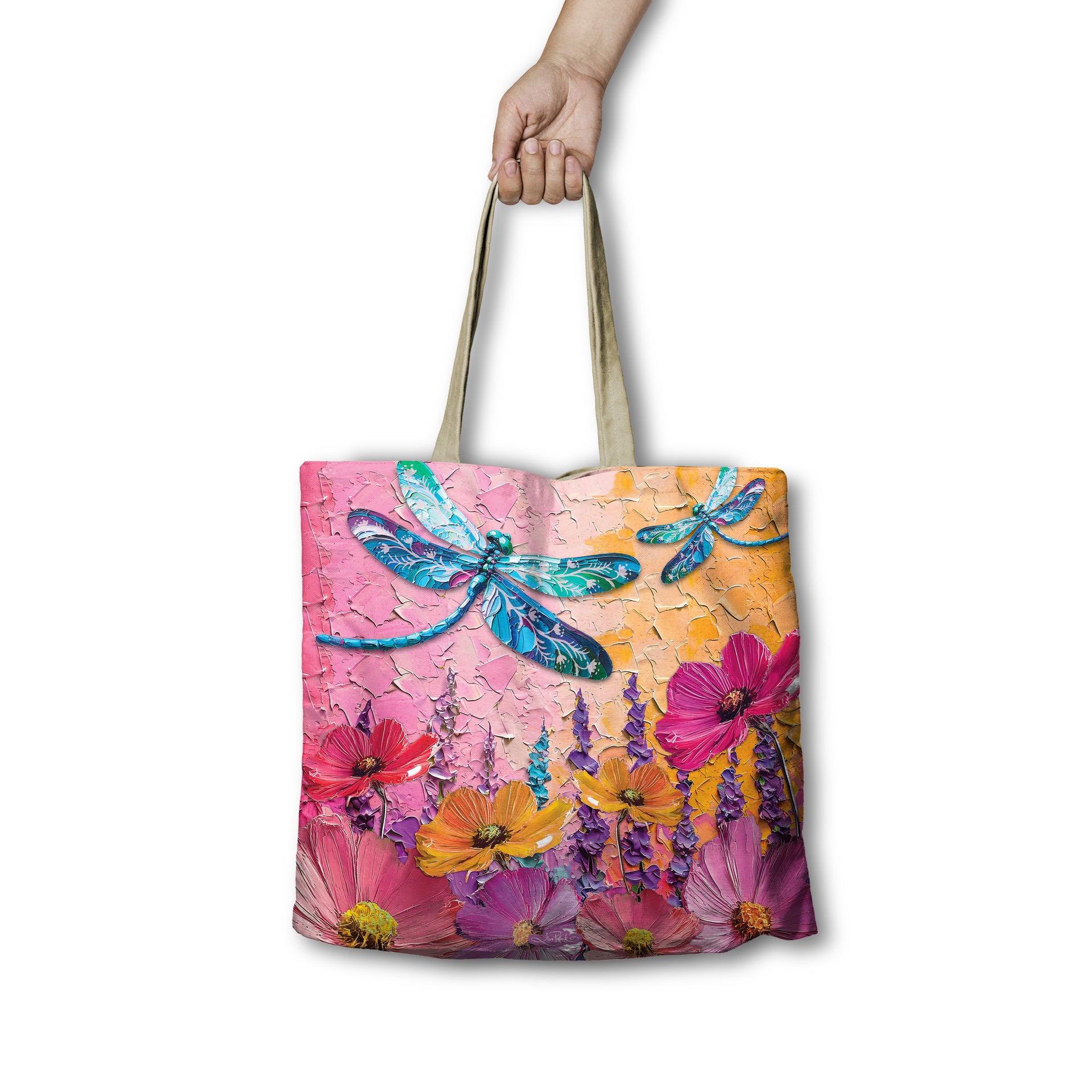 Lisa Pollock Shopping Bag - Playful Dragonflies RSB93
