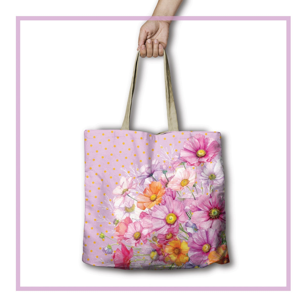Lisa Pollock Shopping Bag - Wistful Wildflowers RSB103   X disc - Mooroolbark Wool