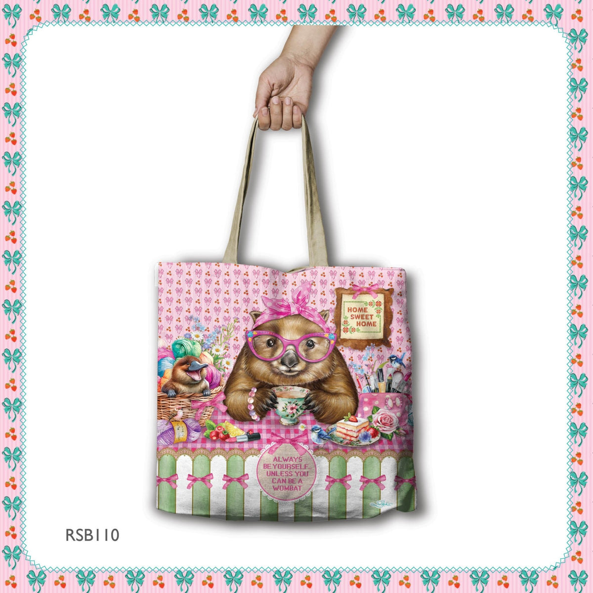 Lisa Pollock Shopping Bag - Wonda Wombat RSB110 - Mooroolbark Wool