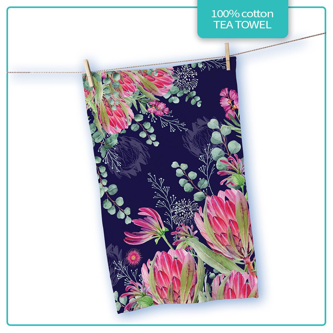 Lisa Pollock Tea Towel Blush Beauty - TT22 - Mooroolbark Wool