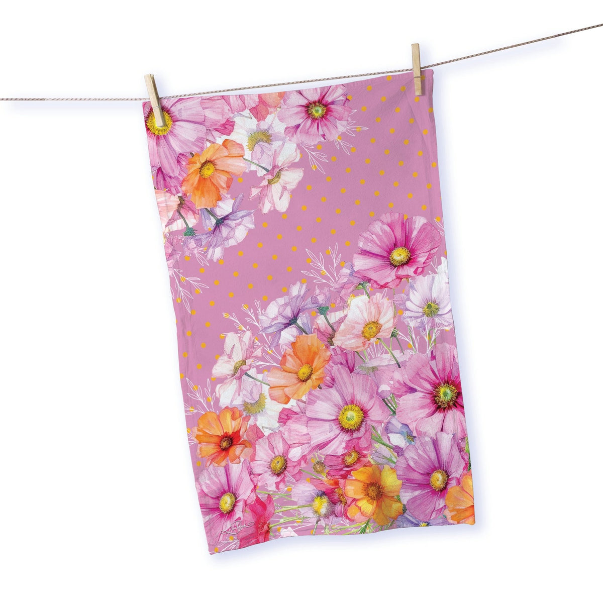Lisa Pollock Tea Towel - Wistful Wildflowers - TT25 - Mooroolbark Wool