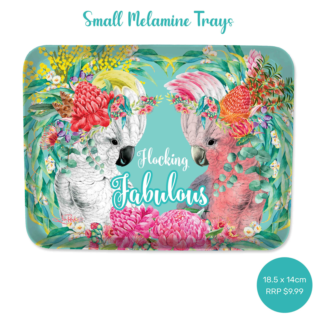 Lisa Pollock Melamine Small Tray Flocking Fabulous MTS02