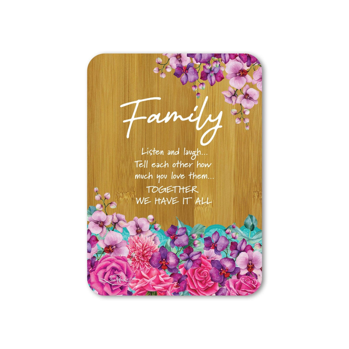 Lisa Pollock Wooden Plaque Family Rose Bouquet BAP67 - Mooroolbark Wool