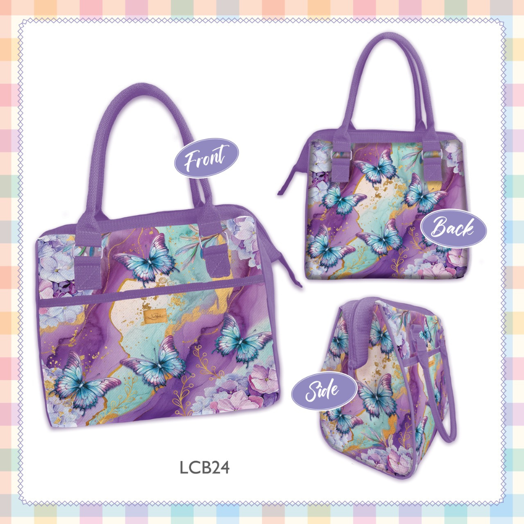 Lisa Pollock Lunch Cooler Bag Amethyst Butterfly - LCB24