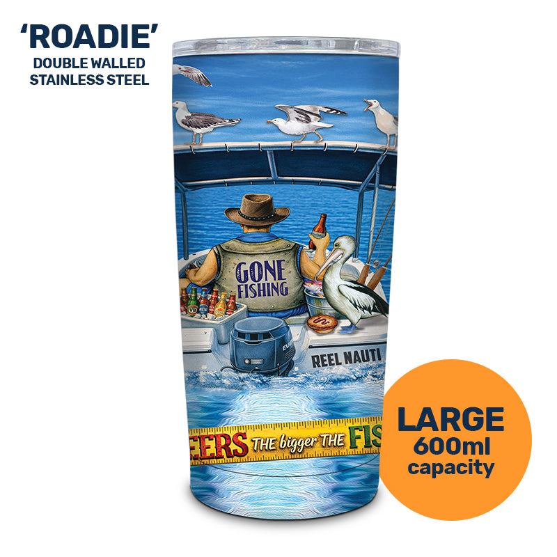 Lisa Pollock Roadie Travel Mug fishing & beer - ssrm48