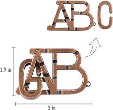 Metal Fidget Puzzles - Bronze ABC - Mooroolbark Wool