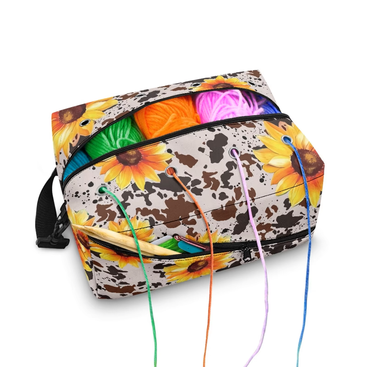 Modern Knitting Project Bag - Cow Print VBFC02879 - Mooroolbark Wool