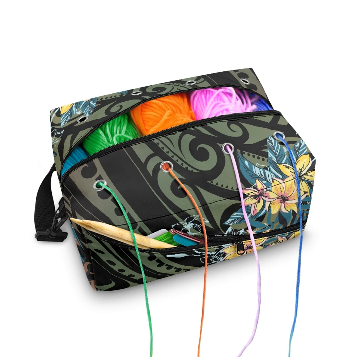 Modern Knitting Project Bag - Frangipani VBFD0074 - Mooroolbark Wool