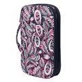 Multi Use Knitting Needle Case - Navy with white leaves - Mooroolbark Wool