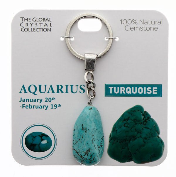 Natural Gemstones Keyring - Aquarius MBS033 - Mooroolbark Wool