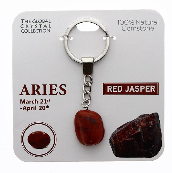 Natural Gemstones Keyring - Aries MBS003 - Mooroolbark Wool