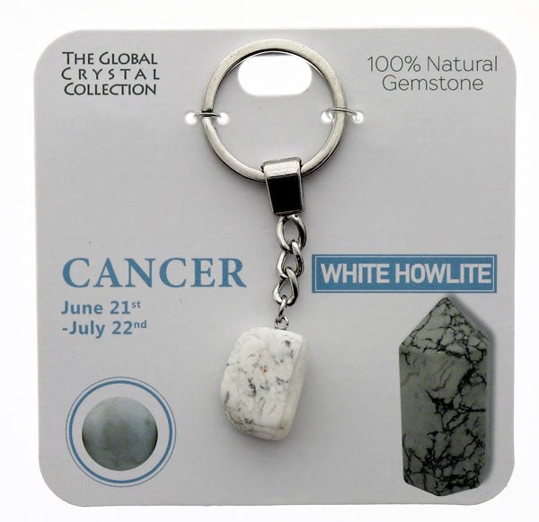 Natural Gemstones Keyring - Cancer MBS0012 - Mooroolbark Wool