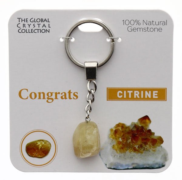 Natural Gemstones Keyring - Congratulations MBS084 - Mooroolbark Wool