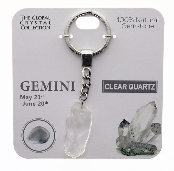 Natural Gemstones Keyring - Gemini MBS009 - Mooroolbark Wool