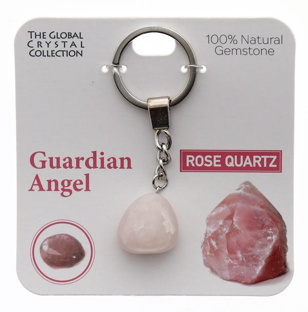 Natural Gemstones Keyring - Guardian Angel MBS075 - Mooroolbark Wool