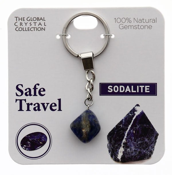 Natural Gemstones Keyring - Safe Travel MBS108 - Mooroolbark Wool