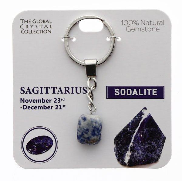 Natural Gemstones Keyring - Sagittarius MBS027 - Mooroolbark Wool