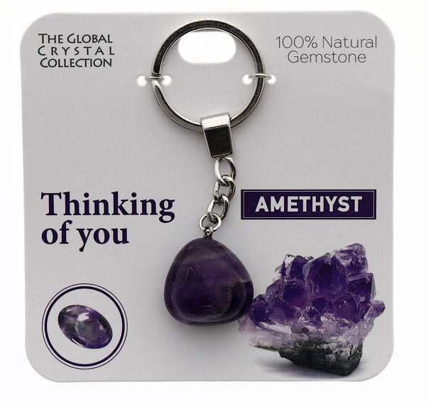 Natural Gemstones Keyring - Thinking of You MBS102 - Mooroolbark Wool