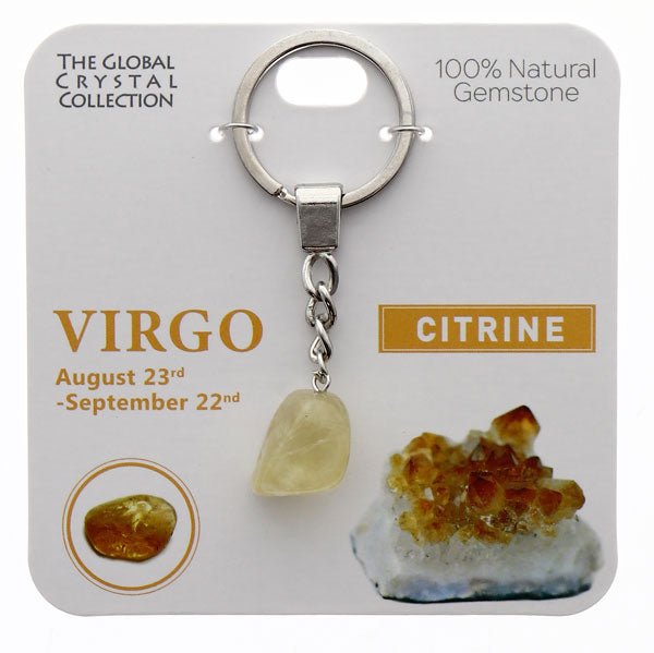 Natural Gemstones Keyring - Virgo MBS018 - Mooroolbark Wool