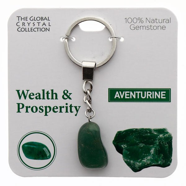 Natural Gemstones Keyring - Wealth & Prosperity MBS060 - Mooroolbark Wool