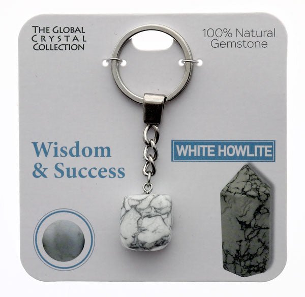 Natural Gemstones Keyring - Wisdom & Success MBS051 - Mooroolbark Wool