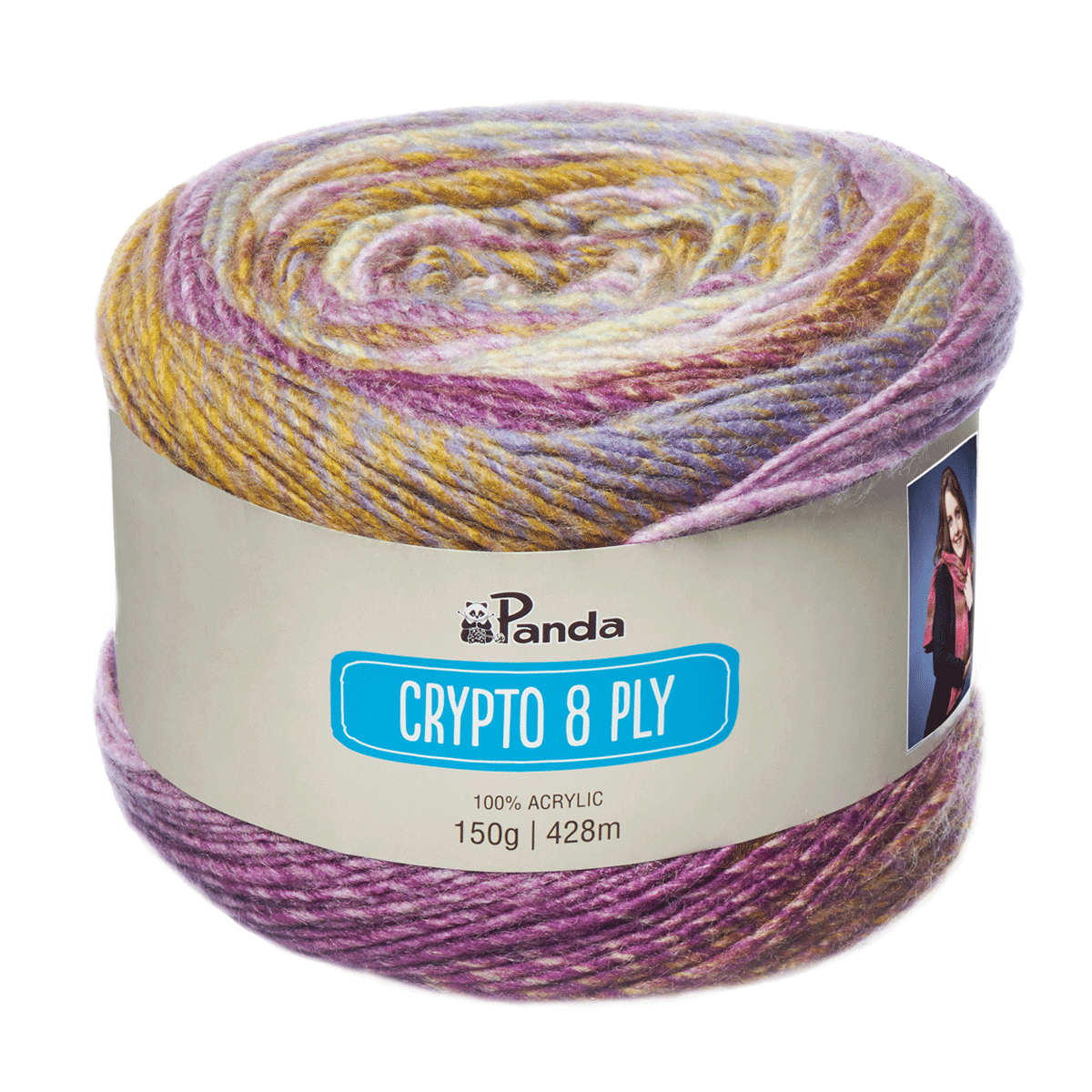 Panda Crypto 8 ply Acrylic 2 - Rose Garden - Mooroolbark Wool
