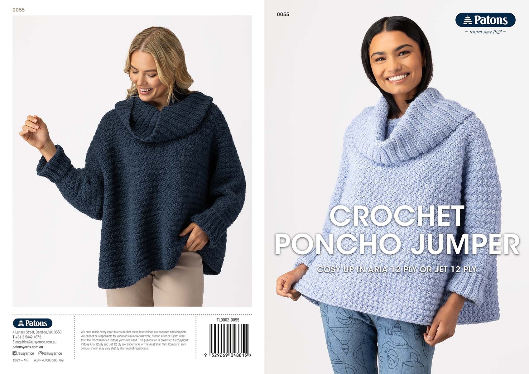 Booklet 0055 - Patons Crochet Poncho Jumper 