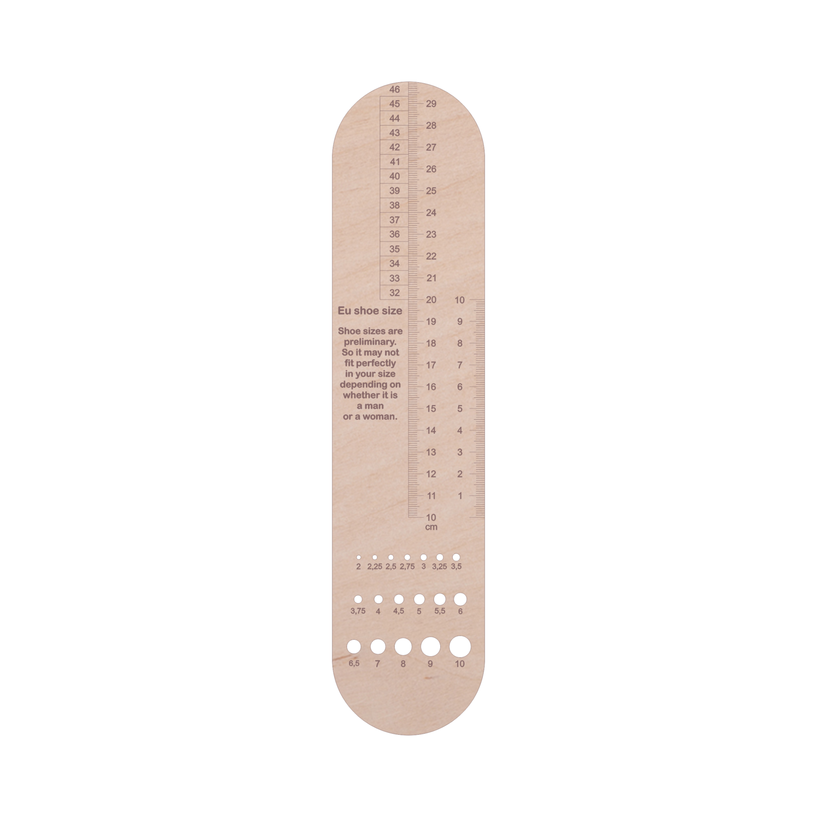 Fiori Sock Ruler & Needle Gauge