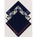 Rosdale Handkerchiefs Armando Caruso Mens Cello Wrapped (M412C) - Navy with pattern border - Mooroolbark Wool