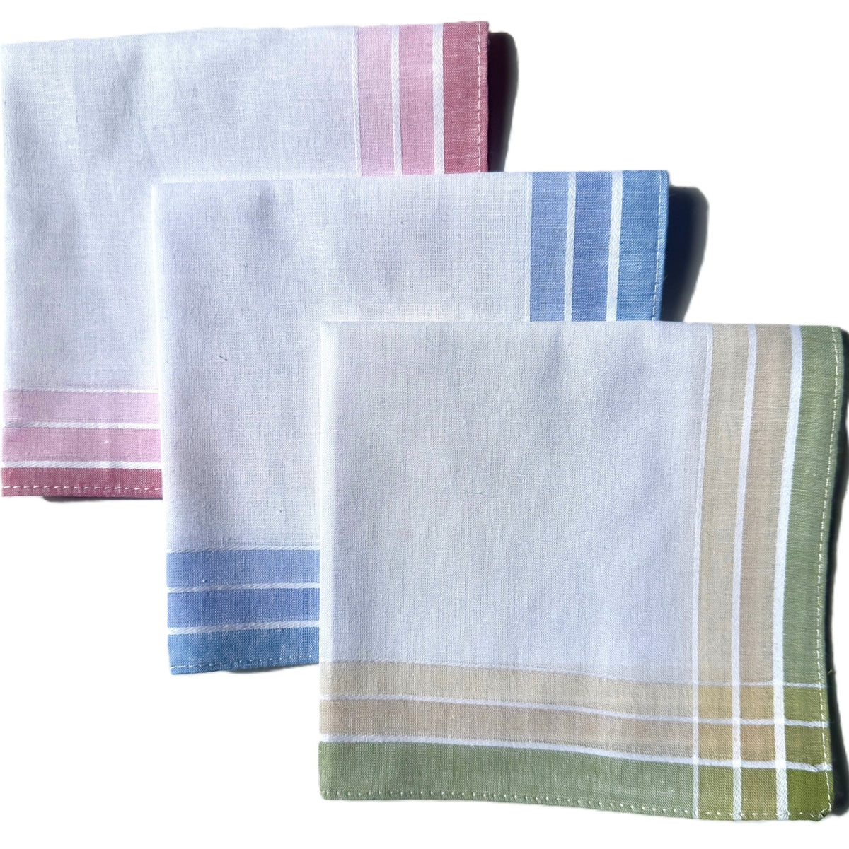 Rosdale Ladies Handkerchiefs - L96C-White with Pink border - Mooroolbark Wool