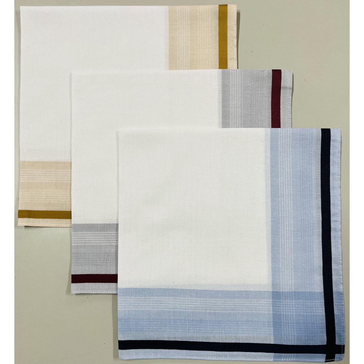 Rosdale Men's Handkerchiefs White/Blue - M248C - Mooroolbark Wool