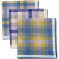 Rosedale Handkerchiefs L128C-Blue/yellow/pink edge - Mooroolbark Wool