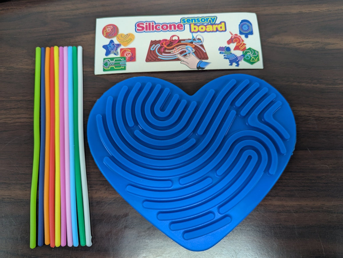 Silicone Sensory Board - Blue_Heart - Mooroolbark Wool