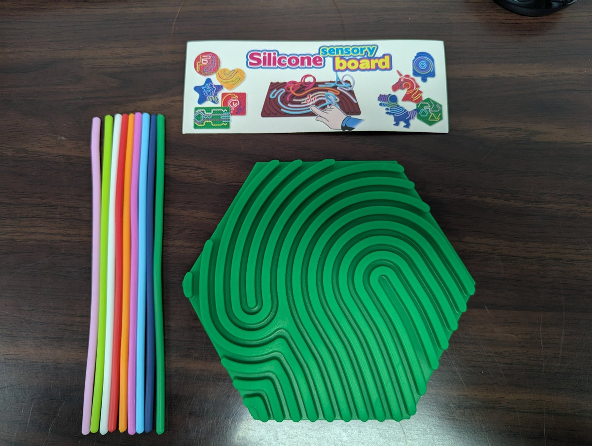 Silicone Sensory Board - Green Hexagon - Mooroolbark Wool