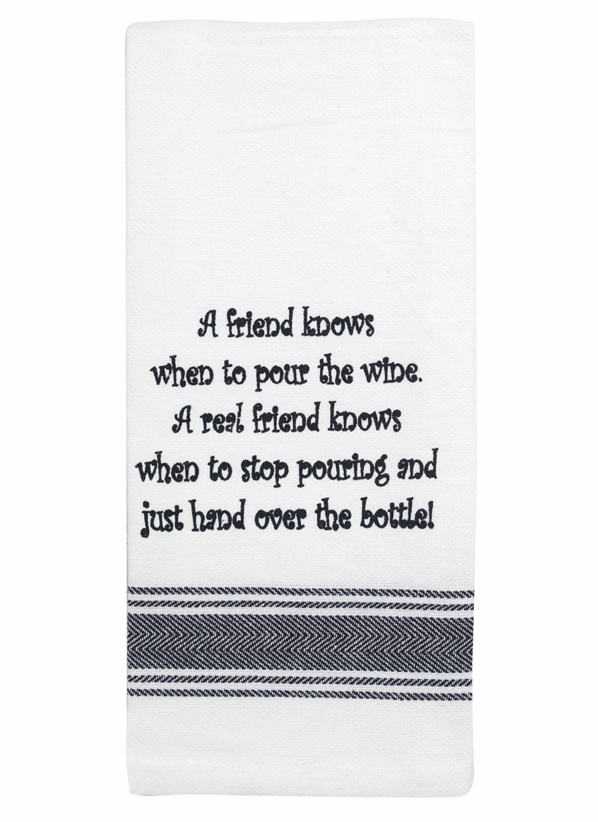 Talk'n Tea Towels - A friend knows when to pour the wine - Mooroolbark Wool