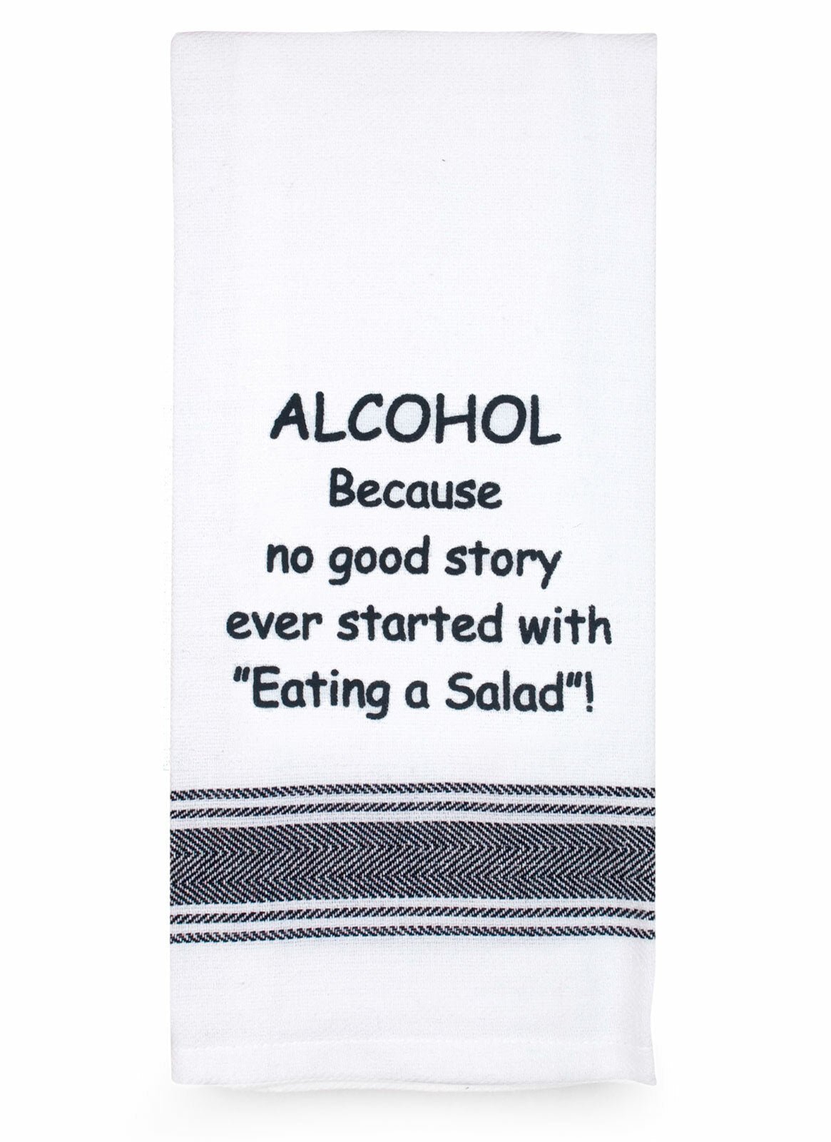 Talk'n Tea Towels - Alcohol Because no good story - Mooroolbark Wool
