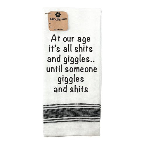 Talk'n Tea Towels - At our age - Mooroolbark Wool