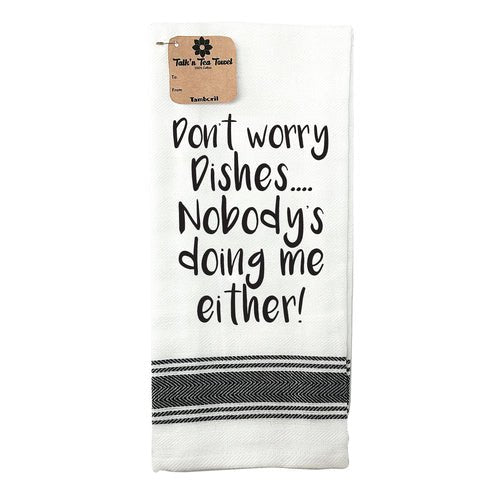 Talk'n Tea Towels - Don't worry dishes - Mooroolbark Wool