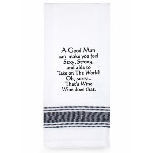 Talk'n Tea Towels - Good man can make you feel - Mooroolbark Wool