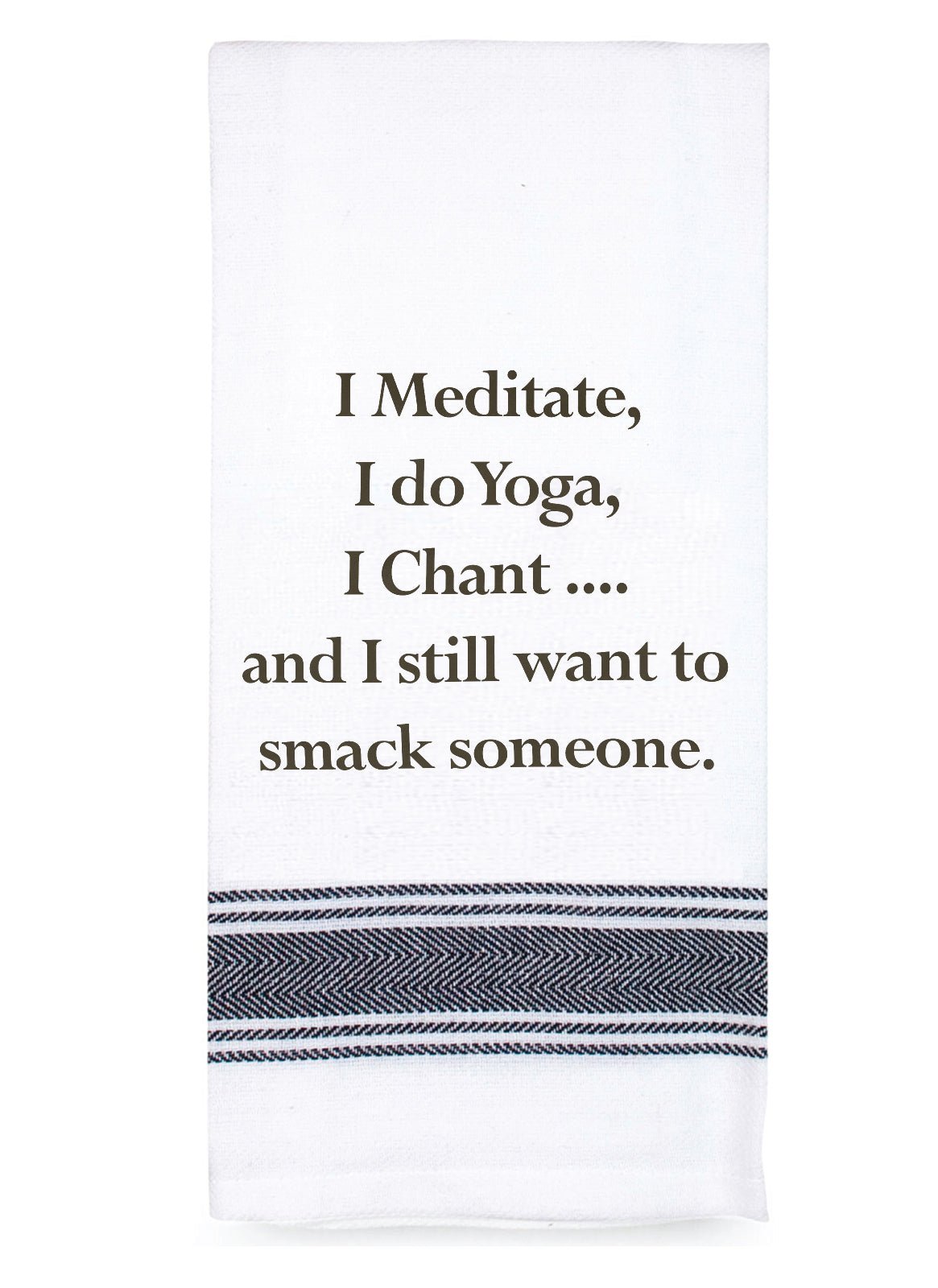 Talk'n Tea Towels - I meditate I do yoga - Mooroolbark Wool