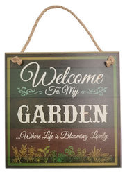 Vintage Wooden Plaque Welcome to my Garden - AHS017