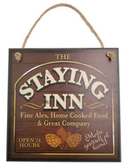 Vintage Wooden Plaque The Staying Inn - AHS024
