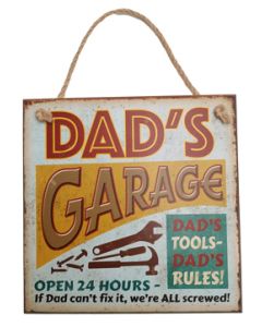 Vintage Wooden Plaque Dads Garage - AHS004