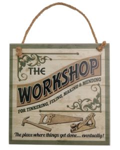 Vintage Wooden Plaque The Workshop - AHS020