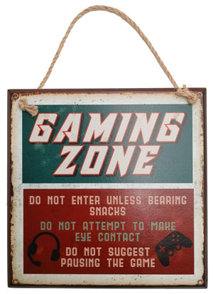 Vintage Wooden Plaque Gaming Room - AHS014