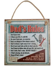 Vintage Wooden Plaque Dads Rule - AHS005