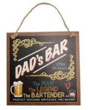 Vintage Wooden Plaque Dads Bar - AHS003