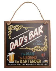 Vintage Wooden Plaque Dads Bar - AHS003