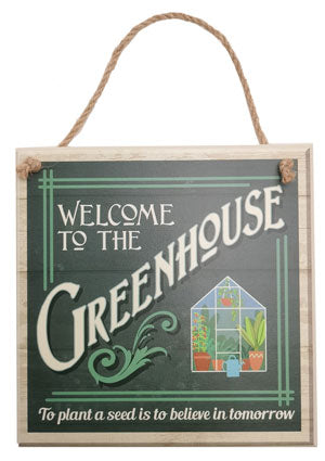 Vintage Wooden Plaque Welcome to the Greenhouse - AHS016